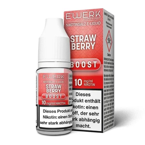 E-Liquid Nikotinsalz E'WERK Boost Strawberry 10mg – Produktabbildung