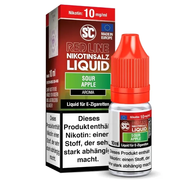 E-Liquid Nikotinsalz SC Red Line Sour Apple 10mg – Produktabbildung