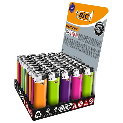 Einwegfeuerzeug Piezo BIC Bicolors Steller mit 50 Stück – Einzelpackung – Produktabbildung