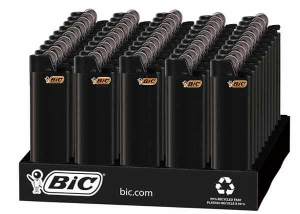 Einwegfeuerzeug Stein BiC Maxi All Black Steller mit 50 Stück – Einzelpackung – Produktabbildung