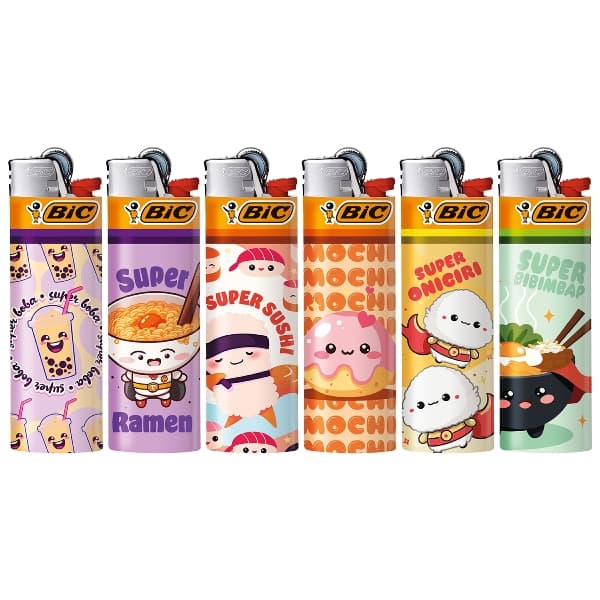 Einwegfeuerzeug Stein BIC Maxi Food Heroes  Steller mit 50 Stück – Einzelpackung – Produktabbildung