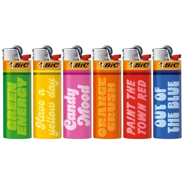 Einwegfeuerzeug Stein BIC Maxi Life in Colours Steller mit 50 Stück – Einzelpackung – Produktabbildung