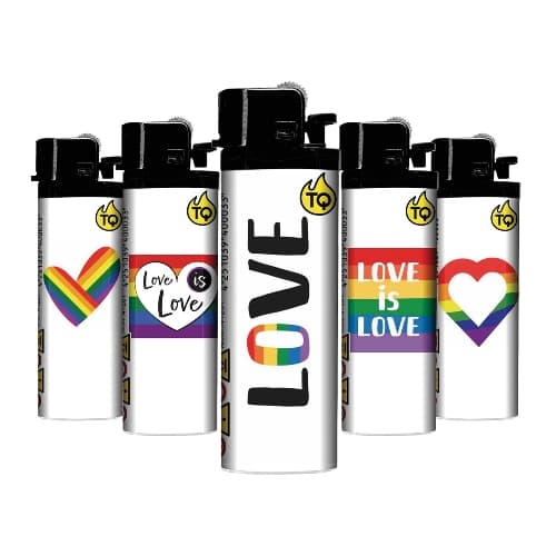 Einwegfeuerzeug Stein TOBALIQ Love is Love Steller mit 50 Stück – Einzelpackung – Produktabbildung