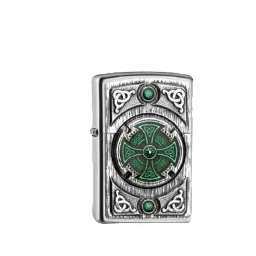 ZIPPO satiniert Celtic green Cross 2005167 – Produktabbildung