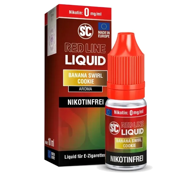 E-Liquid Nikotinsalz SC Red Line Banana Swirl Cookie 0mg – Produktabbildung
