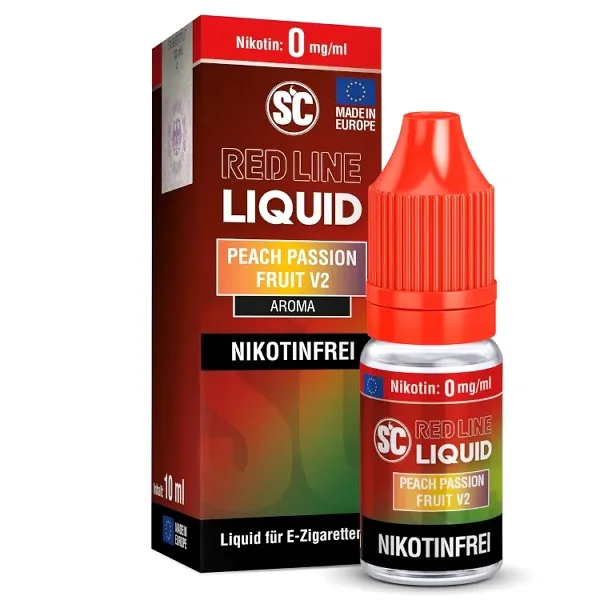 E-Liquid Nikotinsalz SC Red Line Peach Passion Fruit V2 0mg – Produktabbildung