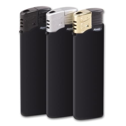 Einwegfeuerzeug Piezo ATOMIC Black Line Steller mit 50 Stück sortiert – Einzelpackung – Produktabbildung