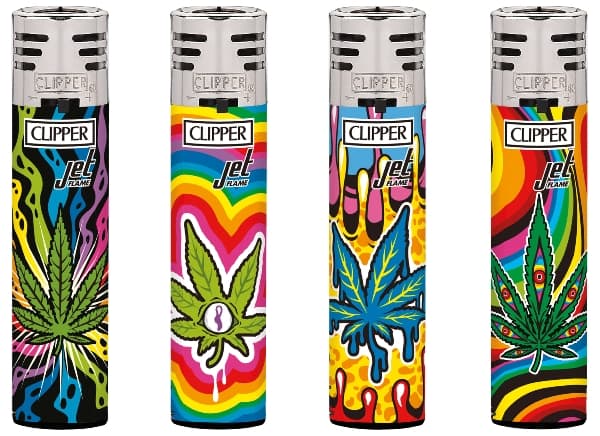 Einwegfeuerzeug Piezo CLIPPER Jet Flame Mazed Leaves /Steller 48 Stück – Einzelpackung – Produktabbildung