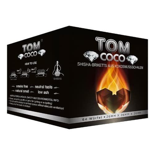 Wasserpfeifenkohle Kokosnuss TOM COCO Diamond 1 kg – Einzelpackung – Produktabbildung