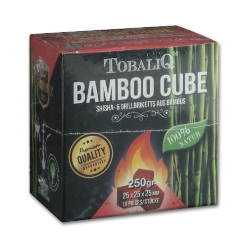 Wasserpfeifenkohle TOBALIQ Bamboo Cube 250 g – Einzelpackung – Produktabbildung