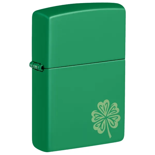 ZIPPO grass green matte Lucky Clover Design 60007544 – Produktabbildung