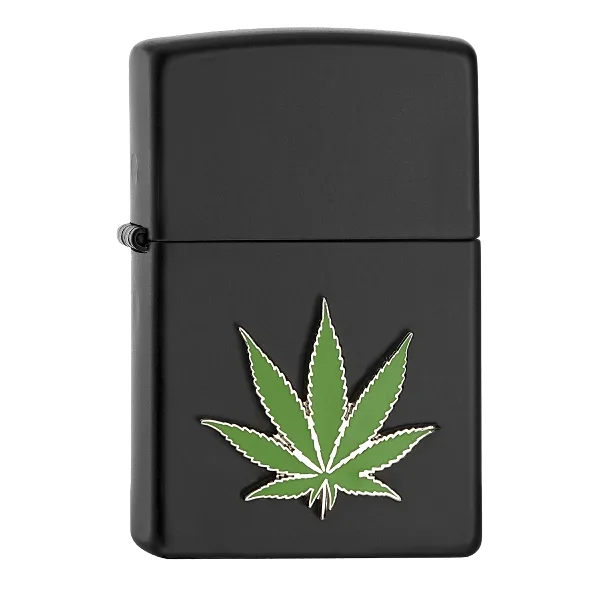 ZIPPO schwarz matt Cannabis Leaf 2008025 – Produktabbildung