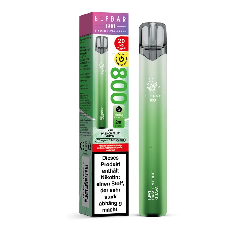 Elfbar 800 Einweg E-Shisha 20mg - Kiwi Passion Fruit Guava – Produktabbildung