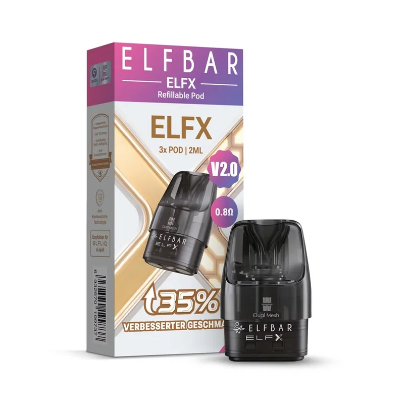 Elfbar ELFX V2 - Refillable Pod - 2ml - 0,8 Ohm (3stk) – Produktabbildung