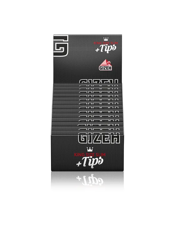 GIZEH Black King Size Slim 26 x 34 + Tips 34 – Produktabbildung