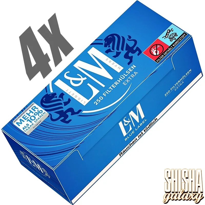 L&M Extra Filterhülsen Blue Label (4) 250 Stück Packung – Produktabbildung