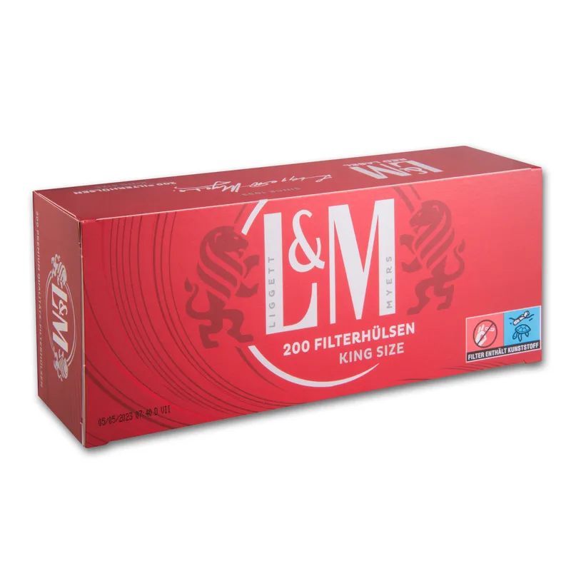 L&M Filterhülsen (5) Red Label 200 Stück Packung – Produktabbildung