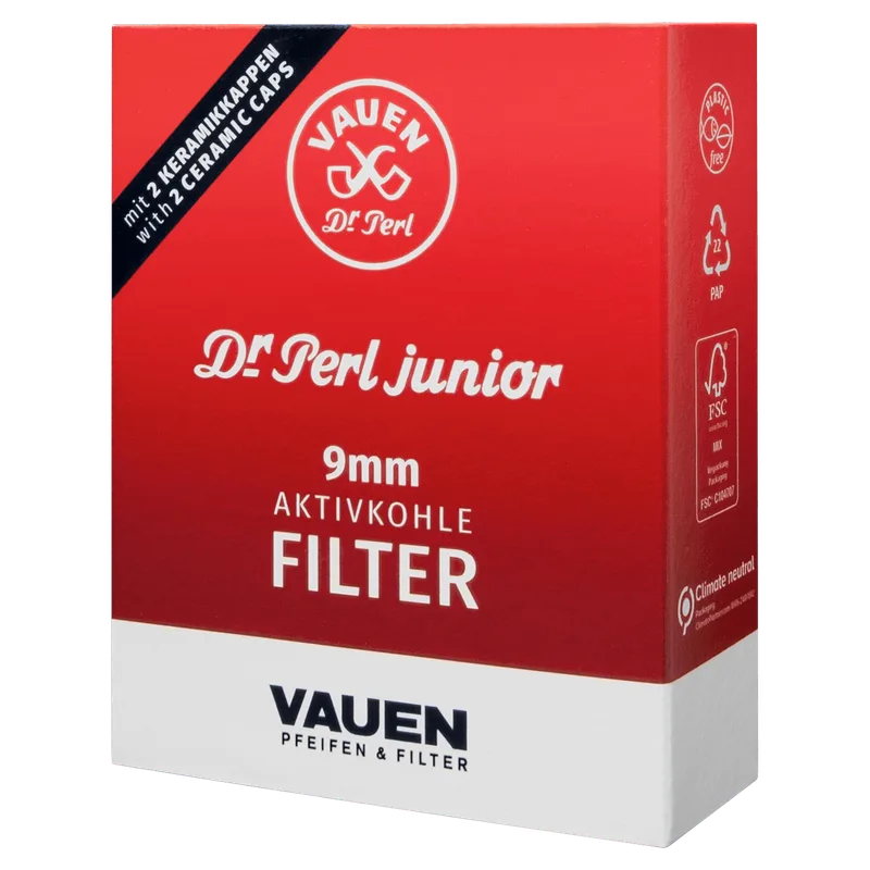Pfeifenfilter VAUEN Dr Perl Aktivkohle Jubox 40 Stück – Produktabbildung