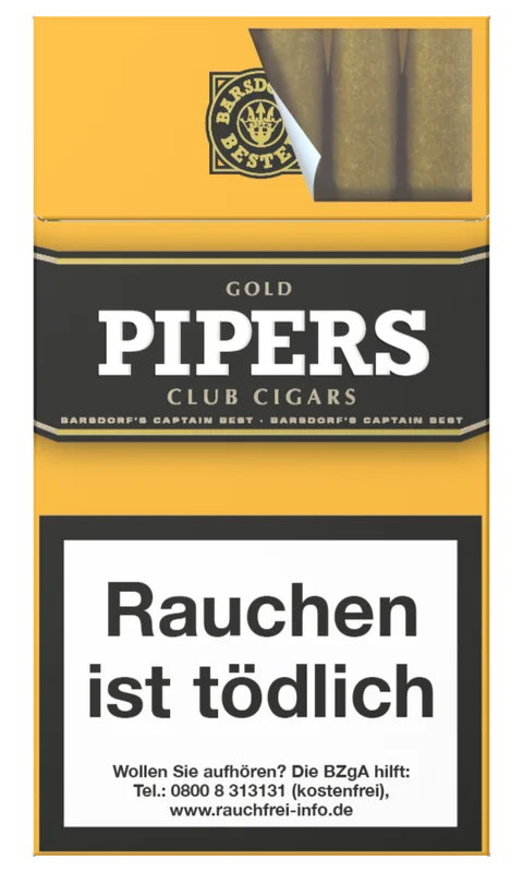 PIPERS Little Cigars Vanilla/Gold (10) – Produktabbildung