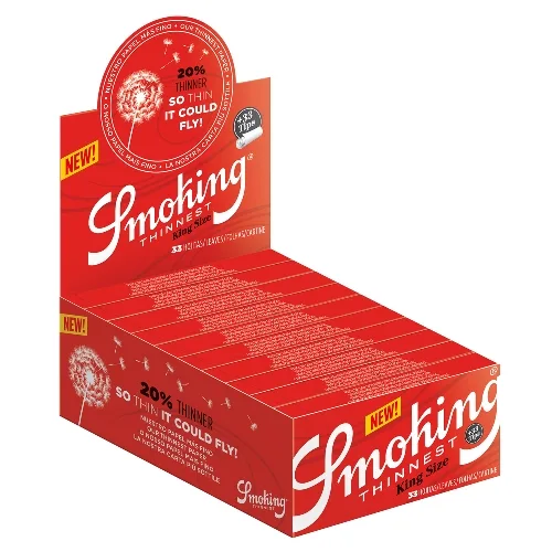 SMOKING King Size Thinnest 24x33 Blatt + Filter Tips – Produktabbildung