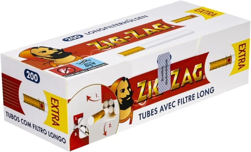 ZIG ZAG Extra Hülsen (5) 200 Stück Packung – Produktabbildung